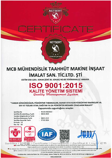 Mcb Mühendislik Iso 9001